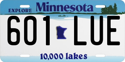MN license plate 601LUE