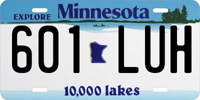 MN license plate 601LUH