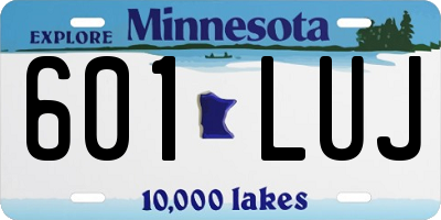 MN license plate 601LUJ