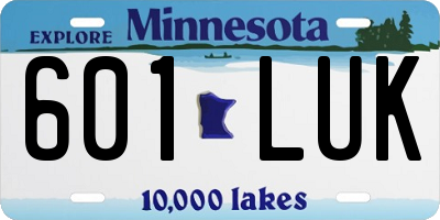 MN license plate 601LUK