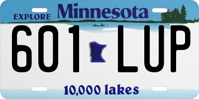 MN license plate 601LUP