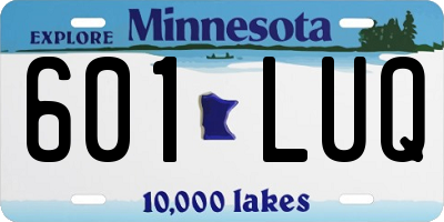 MN license plate 601LUQ