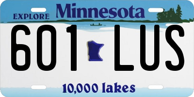 MN license plate 601LUS