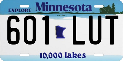 MN license plate 601LUT