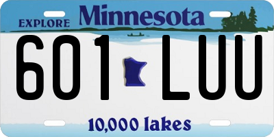 MN license plate 601LUU