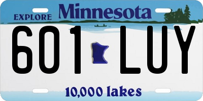 MN license plate 601LUY
