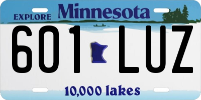 MN license plate 601LUZ