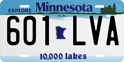 MN license plate 601LVA