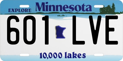 MN license plate 601LVE