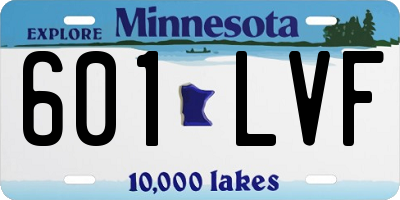 MN license plate 601LVF