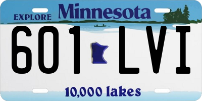 MN license plate 601LVI