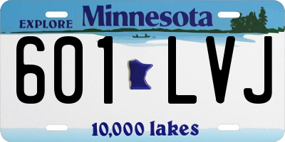 MN license plate 601LVJ