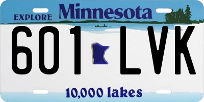 MN license plate 601LVK