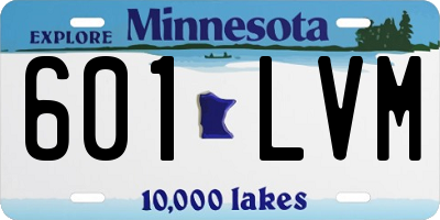 MN license plate 601LVM