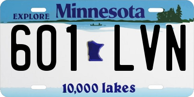 MN license plate 601LVN