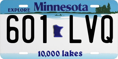 MN license plate 601LVQ