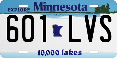 MN license plate 601LVS