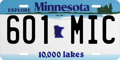 MN license plate 601MIC