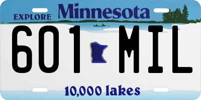 MN license plate 601MIL