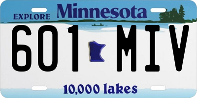 MN license plate 601MIV