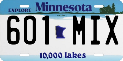 MN license plate 601MIX