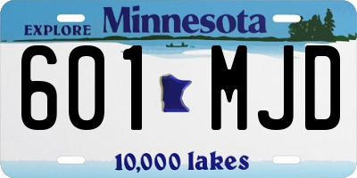 MN license plate 601MJD