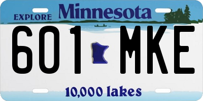 MN license plate 601MKE