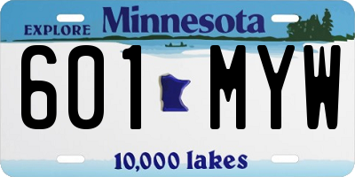 MN license plate 601MYW