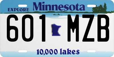 MN license plate 601MZB