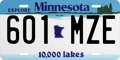 MN license plate 601MZE