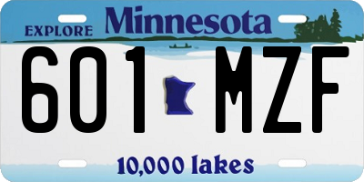 MN license plate 601MZF