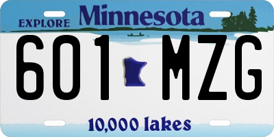 MN license plate 601MZG