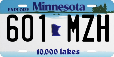 MN license plate 601MZH