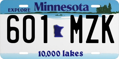 MN license plate 601MZK