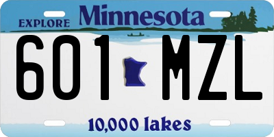 MN license plate 601MZL