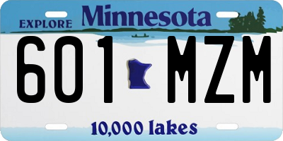 MN license plate 601MZM