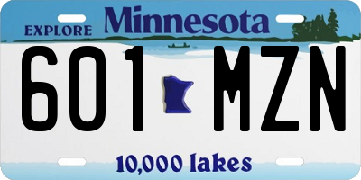 MN license plate 601MZN