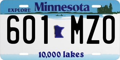 MN license plate 601MZO