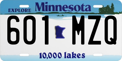 MN license plate 601MZQ