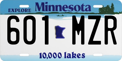 MN license plate 601MZR