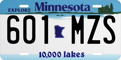 MN license plate 601MZS