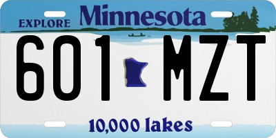 MN license plate 601MZT