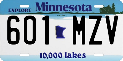 MN license plate 601MZV