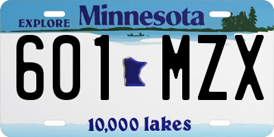 MN license plate 601MZX