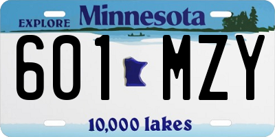 MN license plate 601MZY