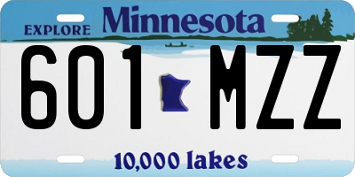 MN license plate 601MZZ