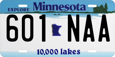 MN license plate 601NAA