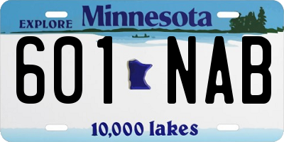 MN license plate 601NAB