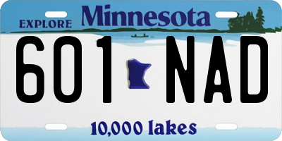 MN license plate 601NAD