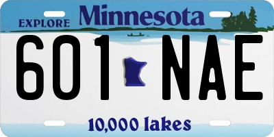 MN license plate 601NAE